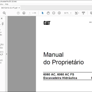 Cat 6060 AC, 6060 AC FS Escavadeira Hidráulica Manual do Proprietário BI015416 - PDF DOWNLOAD (Portuguese)