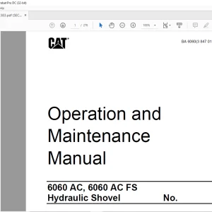 Cat 6060 AC, 6060 AC FS Hydraulic Shovel Operation and Maintenance Manual BI651383  - PDF DOWNLOAD
