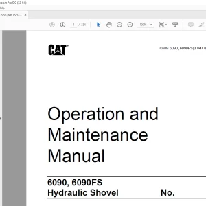 Cat 6090, 6090FS Hydraulic Shovel Operating Instructions Manual BI651386 -  PDF DOWNLOAD