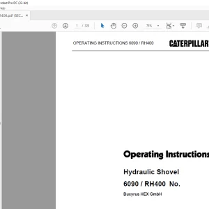 Cat 6090 RH400 Hydraulic Shovel Operation Instructions Maintenance Manual BI651406 - PDF DOWNLOAD