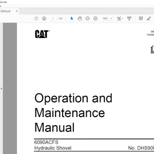 Cat 6090ACFS Hydraulic Shovel Operation and Maintenance Manual BI015806 - PDF DOWNLOAD