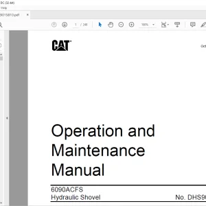 Cat 6090ACFS Hydraulic Shovel Operation and Maintenance Manual BI015810 -  PDF DOWNLOAD