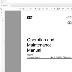 Cat 6090FS Hydraulic Shovel Operation and Maintenance Manual BI015804 - PDF DOWNLOAD