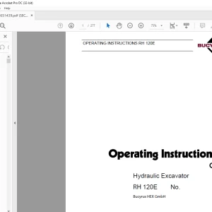 Cat Bucyrus 120E Hydraulic Excavator OPERATING INSTRUCTIONS MANUAL BI651439  - PDF DOWNLOAD