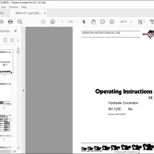 Cat Bucyrus 120E Hydraulic Excavator OPERATING INSTRUCTIONS MANUAL BI651471 - PDF DOWNLOAD
