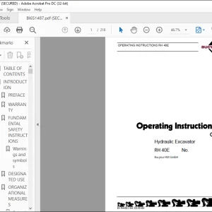 Cat Bucyrus 120E Hydraulic Excavator OPERATING INSTRUCTIONS MANUAL BI651487  - PDF DOWNLOAD
