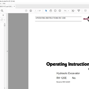 Cat Bucyrus 120E Hydraulic Excavator Operating Instructions Manual BI651472 - PDF DOWNLOAD