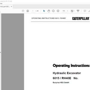 Cat Bucyrus 6015 RH40E Hydraulic Excavator Operation Instruction Manual BI651402 - PDF DOWNLOAD