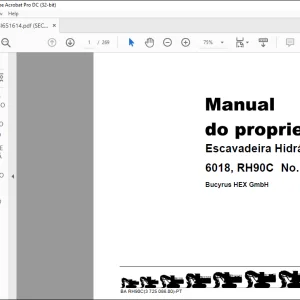 Caterpiller Bucyrus 6018 Escavadeira Hidráulica RH90C MANUAL DO PROPRIETÁRIO - PDF DOWNLOAD (Portuguese)