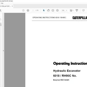 Cat Bucyrus 6018 RH90C Hydraulic Excavator Operating Instructions Manual BI651396  - PDF DOWNLOAD