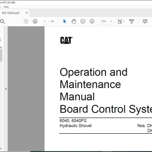 Cat Bucyrus 6040, 6040FS Hydraulic Shovel Board Control System Operation and Maintenance Manual BI015840 - PDF DOWNLOAD