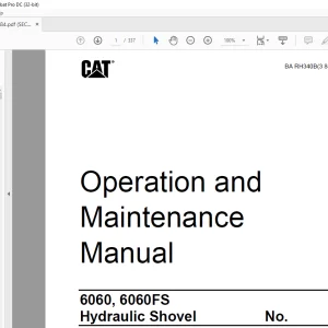 Cat Bucyrus RH 340 Hydraulic Excavator Operating Instructions Manual BI651480 - PDF DOWNLOAD