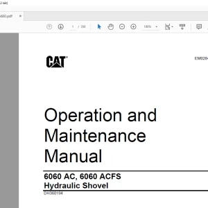 Cat Bucyrus 6060 AC, 6060 ACFS Hydraulic Shovel Operation and Maintenance Manual EM028480-  PDF DOWNLOAD