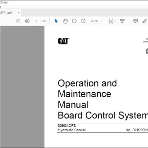Cat Bucyrus 6090ACFS Hydraulic Shovel Board Control System Operation and Maintenance Manual BI015771 - PDF DOWNLOAD