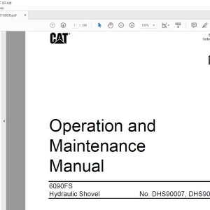 Cat Bucyrus 6090FS Hydraulic Shovel Operation and Maintenance Manual BI015808 - PDF DOWNLOAD