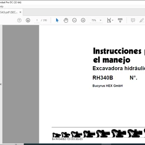 Cat Bucyrus Excavadora hidráulica RH340B INSTRUCCIONES PARA EL MANEJO Manual - PDF DOWNLOAD (Spanish)