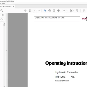 Cat Bucyrus Hydraulic Excavator RH 120E OPERATING INSTRUCTIONS MANUAL BI651460   - PDF DOWNLOAD