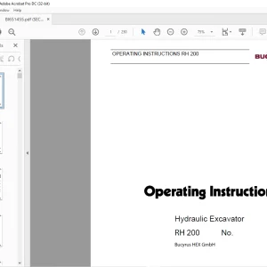 Cat Bucyrus Hydraulic Excavator RH 200 OPERATING INSTRUCTIONS MANUAL BI651455 - PDF DOWNLOAD