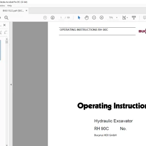 Cat Bucyrus Hydraulic Excavator RH 90C Operating Instructions Manual BI651522 - PDF DOWNLOAD