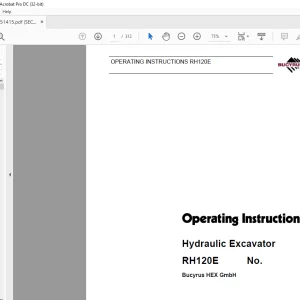 Cat Bucyrus Hydraulic Excavator RH120E Operating Instructions Manual BI651415 - PDF DOWNLOAD