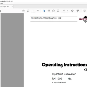 Cat Bucyrus RH 120E Hydraulic Excavator OPERATING INSTRUCTIONS MANUAL BI651470  - PDF DOWNLOAD