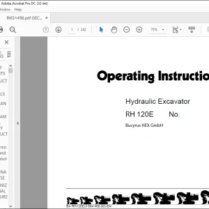 Cat Bucyrus RH 120E Hydraulic Excavator Operating Instructions Manual BI651498 - PDF DOWNLOAD