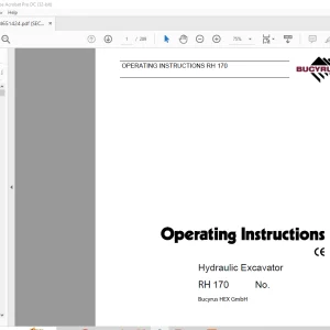 Cat Bucyrus RH 170 Hydraulic Excavator Operating Instructions Manual BI651424 - PDF DOWNLOAD