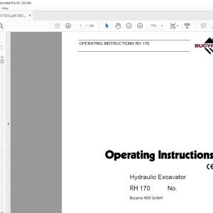 Cat Bucyrus RH 170 Hydraulic Excavator Operating Instructions Manual BI651502 - PFD DOWNLOAD