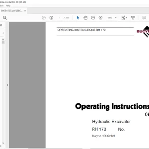 Cat Bucyrus RH 170 Hydraulic Excavator Operating Instructions Manual BI651503-  PDF DOWNLOAD