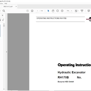 Cat Bucyrus RH 170B Hydraulic Excavator Operating Instructions Manual BI651412 - PDF DOWNLOAD