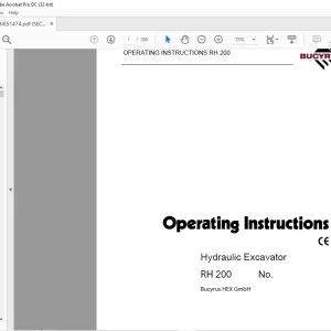 Cat Bucyrus RH 200 Hydraulic Excavator OPERATING INSTRUCTIONS MANUAL BI651474 - PDF DOWNLOAD