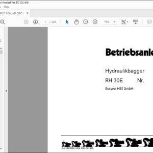 Cat Bucyrus RH 30E Hydraulikbagger BETRIEBSANLEITUNG BI651366 - PDF DOWNLOAD (German)