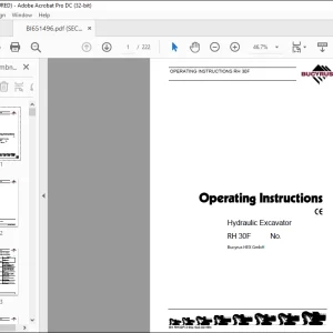 Cat Bucyrus RH 30F Hydraulic Excavator Operating Instructions Manual BI651496 - PDF DOWNLOAD