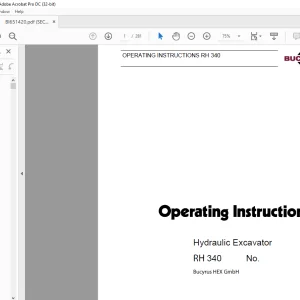 Cat Bucyrus RH 340 Hydraulic Excavator INSTRUCTIONS MANUAL BI651420 - PDF DOWNLOAD