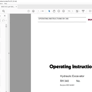Cat Bucyrus RH 340 Hydraulic Excavator OPERATING INSTRUCTIONS MANUAL BI651451  - PDF DOWNLOAD
