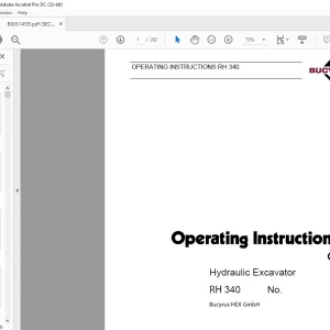 Cat Bucyrus RH 340 Hydraulic Excavator OPERATING INSTRUCTIONS MANUAL BI651459 - PDF DOWNLOAD