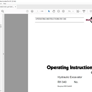 Cat Bucyrus RH 340 Hydraulic Excavator OPERATING INSTRUCTIONS MANUAL BI651481  - PDF DOWNLOAD