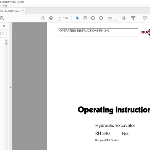 Cat Bucyrus RH 340 Hydraulic Excavator Operating Instructions Manual BI651422 -  PDF DOWNLOAD