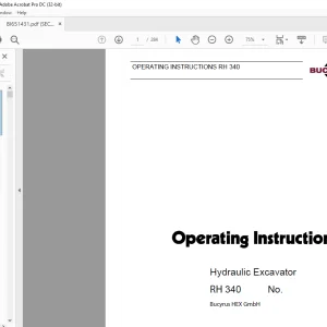 Cat Bucyrus RH 340 Hydraulic Excavator Operation Instructions Manual BI651431  - PDF DOWNLOAD
