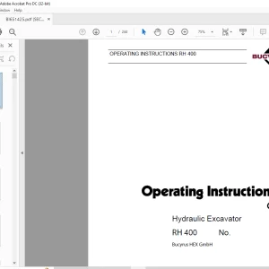 Cat Bucyrus RH 400 Hydraulic Excavator Operating Instructions Manual BI651425 - PDF DOWNLOAD