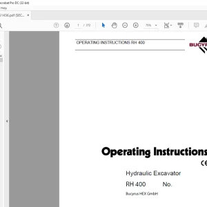 Cat Bucyrus RH 400 Hydraulic Excavator Operating Instructions Manual BI651436 - PDF DOWNLOAD