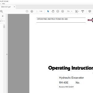 Cat Bucyrus RH 40E Hydraulic Excavator OPERATING INSTRUCTIONS MANUAL BI651437  - PDF DOWNLOAD