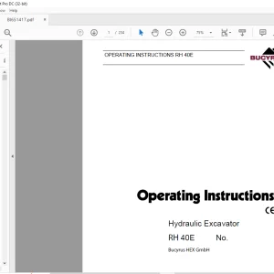 Cat Bucyrus RH 40E Hydraulic Excavator Operating Instructions Manual BI651417 - PDF DOWNLOAD