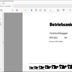 Cat Bucyrus RH 90C BETRIEBSANLEITUNG BI651371 - PDF DOWNLOAD (German)
