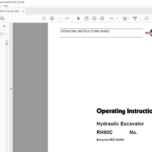Cat Bucyrus RH 90C Hydraulic Excavator Operating Instructions Manual BI651416 - PDF DOWNLOAD