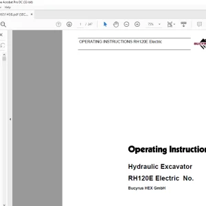 Cat Bucyrus RH120E Electric Hydraulic Shovel Operating Instruction Manual BI651408  - PDF DOWNLOAD