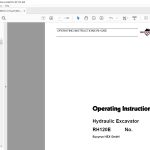 Cat Bucyrus RH120E Hydraulic Excavator Operating Instructions Manual BI651419  -  PDF DOWNLOAD