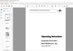 Cat Bucyrus RH170B Electric Hydraulic Excavator Operating Instructions Manual BI651434 - PDF DOWNLOAD