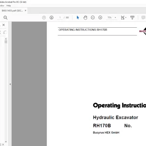 Cat Bucyrus RH170B Hydraulic Excavator Operation Instructions Manual BI651405 - PDF DOWNLOAD