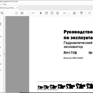 Cat Bucyrus RH170B Гидравлический экскаватор РУКОВОДСТВО ПО ЭКСПЛУАТАЦИИ BI651633 - PDF DOWNLOAD (Russian)